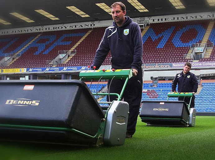 Football pitch mowing